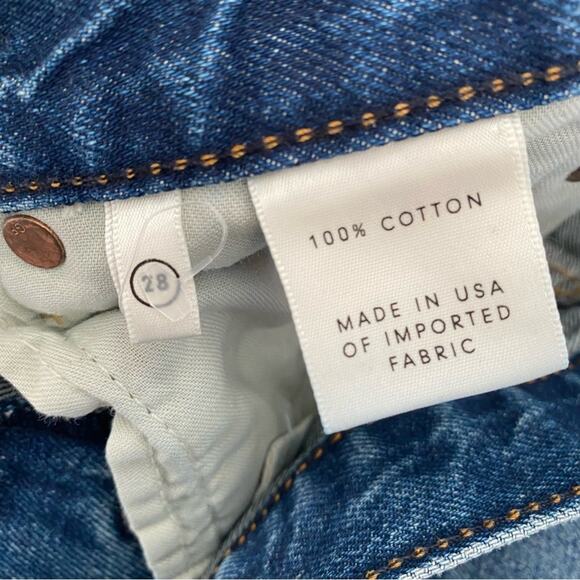Grlfrnd Helena Crop Button Fly Jeans size 28 Raw Hem - Picture 11 of 12